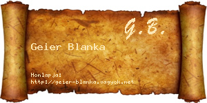 Geier Blanka névjegykártya